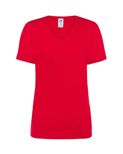 T-shirt donna GM regular scollo V cotone, comfort, più colori Red