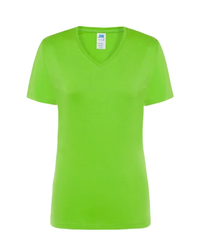 T-shirt donna GM regular scollo V cotone, comfort, più colori Lime