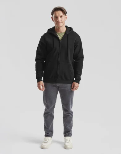 Felpa classica con zip e cappuccio