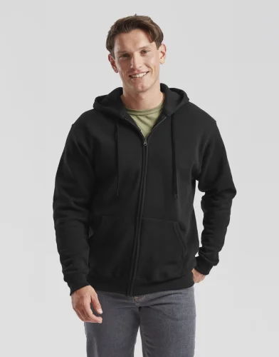 Felpa classica con zip e cappuccio