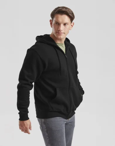 Felpa classica con zip e cappuccio