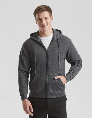 Felpa classica con zip e cappuccio
