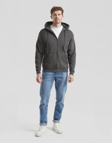 Felpa classica con zip e cappuccio