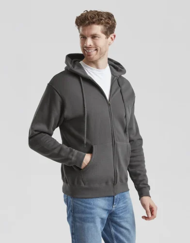 Felpa classica con zip e cappuccio