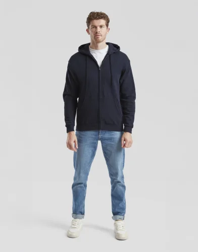 Felpa classica con zip e cappuccio