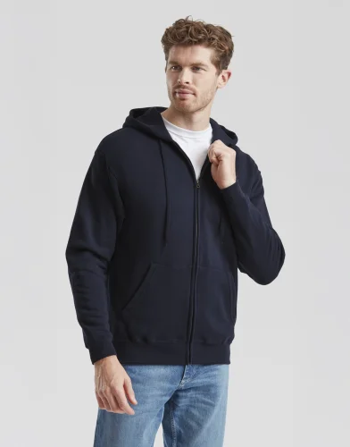 Felpa classica con zip e cappuccio