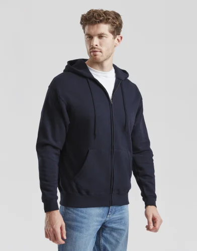 Felpa classica con zip e cappuccio