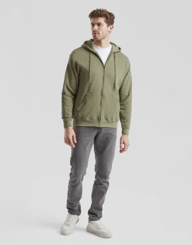 Felpa classica con zip e cappuccio