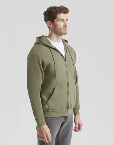 Felpa classica con zip e cappuccio