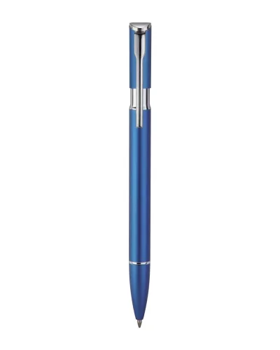 Penna a sfera metallo 13,8 cm chiusura a scatto Argento Luxor Blu