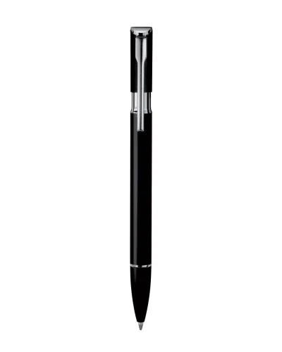 Penna a sfera metallo 13,8 cm chiusura a scatto Argento Luxor Nero
