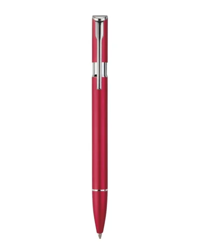 Penna a sfera metallo 13,8 cm chiusura a scatto Argento Luxor Rosso