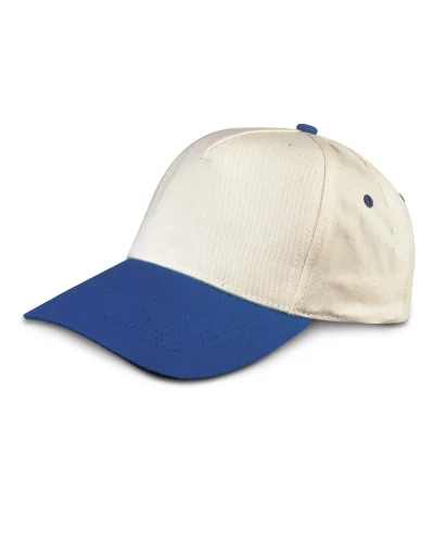 Cappellino Baseball 100% Cotone  Unisex Taglia Unica 400g Natural / Navy
