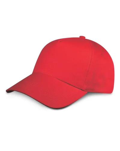 Cappellino Baseball 100% Cotone  Unisex Taglia Unica 400g Red