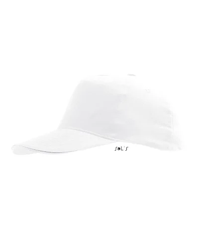 Cappellino Sunny Kids 100% cotone, visiera curva, taglia unica Bianco