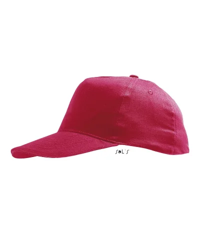 Cappellino Sunny Kids 100% cotone, visiera curva, taglia unica Rosso