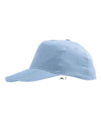 Cappellino Sunny Kids 100% cotone, visiera curva, taglia unica Cielo