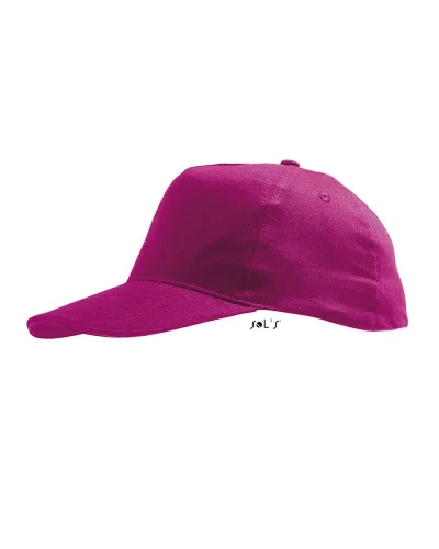 Cappellino Sunny Kids 100% cotone, visiera curva, taglia unica Fucsia