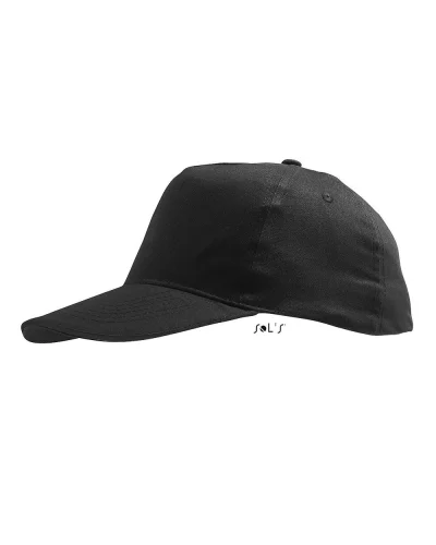 Cappellino Sunny Kids 100% cotone, visiera curva, taglia unica Nero