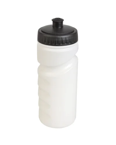 Borraccia 500ml BPA Free bianca con tappo colorato Nero