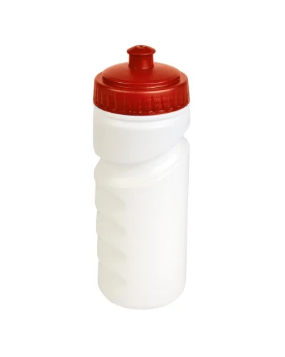 Borraccia 500ml BPA Free bianca con tappo colorato Rosso