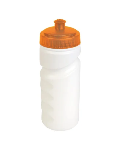 Borraccia 500ml BPA Free bianca con tappo colorato Arancione
