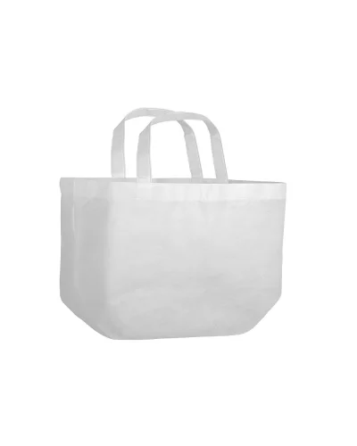 Borsa shopper Divine in TNT 80g, grande, manici lunghi, 51x32x20 Bianco