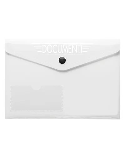 MICRI Busta Portadocumenti Auto PVC Nera 21,7x15,7 cm Tasca Tessera Bianco