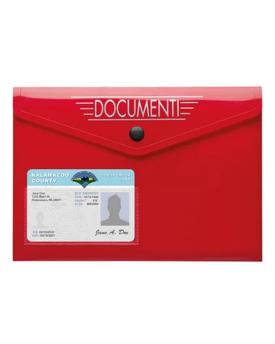 MICRI Busta Portadocumenti Auto PVC Nera 21,7x15,7 cm Tasca Tessera