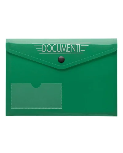 MICRI Busta Portadocumenti Auto PVC Nera 21,7x15,7 cm Tasca Tessera Verde