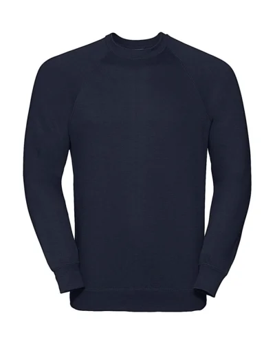 Felpa Girocollo Unisex Raglan Regular Fit con logo aziendale French Navy