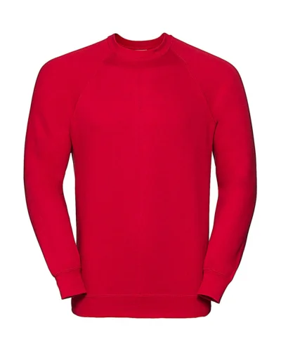 Felpa Girocollo Unisex Raglan Regular Fit con logo aziendale Classic Red