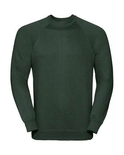 Felpa Girocollo Unisex Raglan Regular Fit con logo aziendale Bottle Green