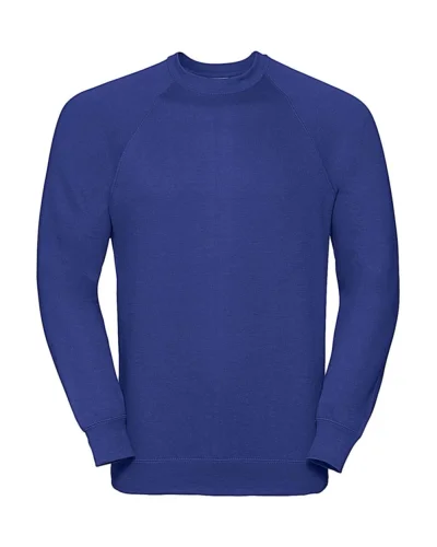 Felpa Girocollo Unisex Raglan Regular Fit con logo aziendale Bright Royal