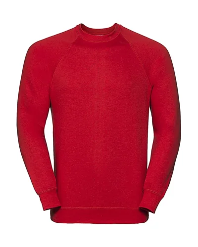 Felpa Girocollo Unisex Raglan Regular Fit con logo aziendale Bright Red