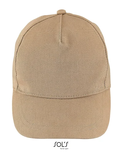 Cappellino Buzz 5 Pannelli Cotone, Visiera Curva, Taglia Unica Sabbia