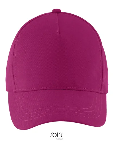 Cappellino Buzz 5 Pannelli Cotone, Visiera Curva, Taglia Unica Fucsia