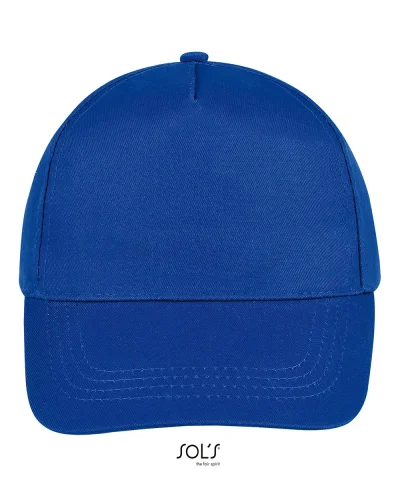 Cappellino Buzz 5 Pannelli Cotone, Visiera Curva, Taglia Unica Blu Royal