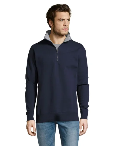 Felpa uomo Scott con 1/4 zip Blu Oltremare