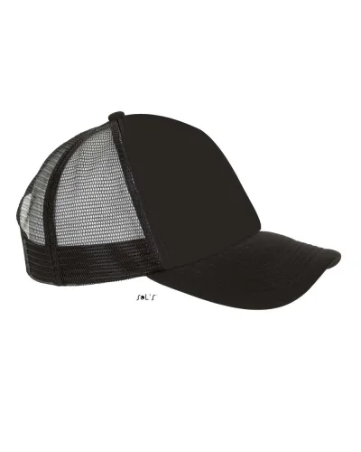 Cappellino Bubble 5 pannelli in poliestere, taglia unica, 65g Nero