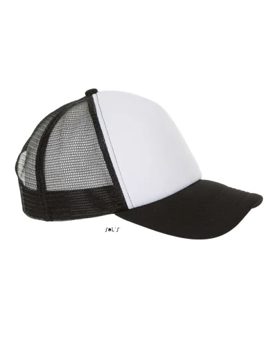Cappellino Bubble 5 pannelli in poliestere, taglia unica, 65g Bianco / Nero
