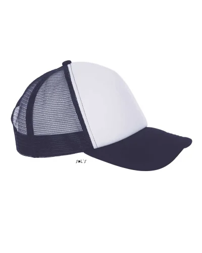 Cappellino Bubble 5 pannelli in poliestere, taglia unica, 65g Bianco / Blu Oltremare