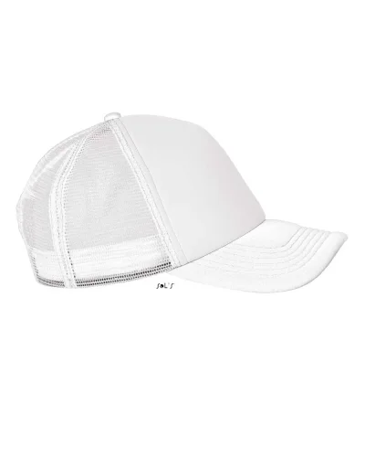 Cappellino Bubble 5 pannelli in poliestere, taglia unica, 65g Bianco