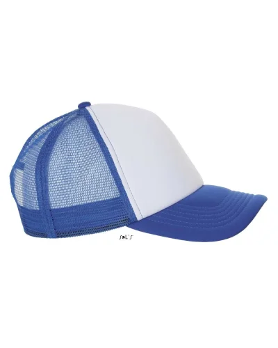 Cappellino Bubble 5 pannelli in poliestere, taglia unica, 65g Bianco / Blu royal