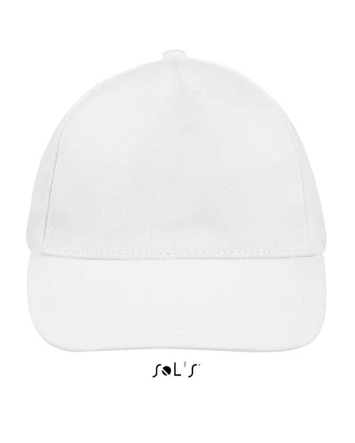 Cappellino Buzz 5 Pannelli Cotone, Visiera Curva, Taglia Unica Bianco