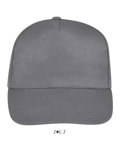 Cappellino Buzz 5 Pannelli Cotone, Visiera Curva, Taglia Unica Grigio Scuro