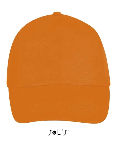 Cappellino Buzz 5 Pannelli Cotone, Visiera Curva, Taglia Unica Arancio