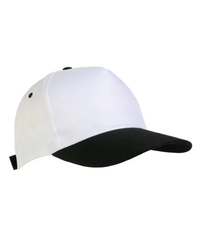 Cappellino junior in poliestere Beechtree, 5 pannelli, velcro Nero