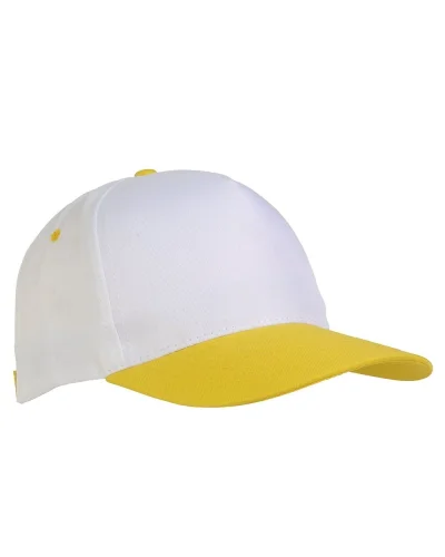 Cappellino junior in poliestere Beechtree, 5 pannelli, velcro Giallo
