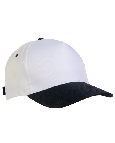 Cappellino junior in poliestere Beechtree, 5 pannelli, velcro Blu scuro
